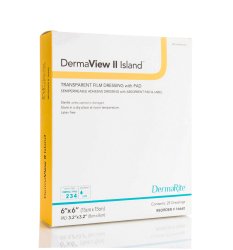 DermaView IIÂª Island Transparent Film Dressing with Pad, 3_ x 4 Inch