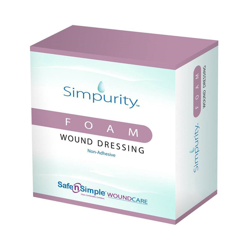 SimpurityÂª Nonadhesive without Border Foam Dressing, 4 x 6 Inch