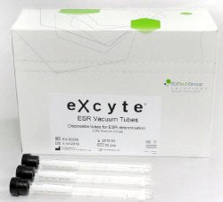Excyte® Vacuum Tube Venous Blood Collection Tube Erythrocyte Sedimentation Rate (ESR) Sodium Citrate Additive 8 X 120 mm 1 mL Black Conventional Closure Glass Tube