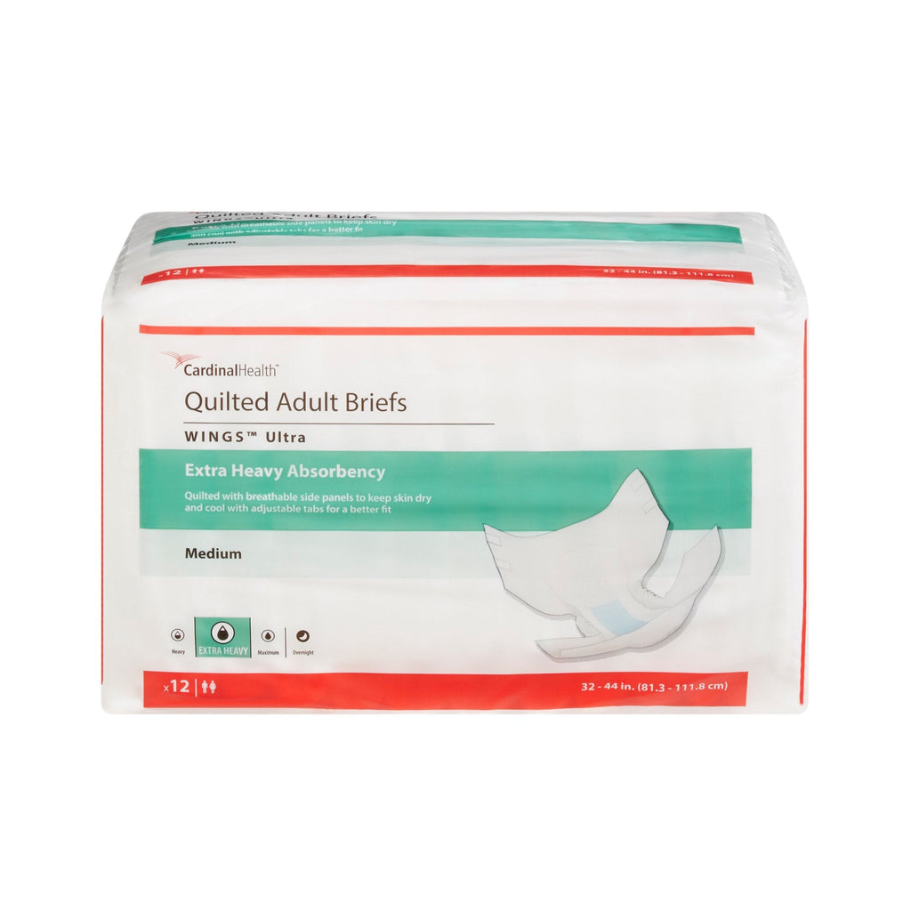 WingsÂª Ultra Quilted Extra Heavy Absorbency Incontinence Brief, Medium