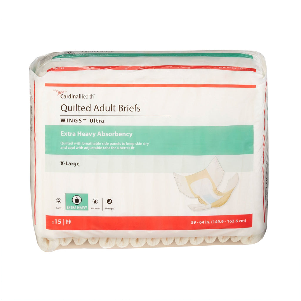 WingsÂª Ultra Quilted Extra Heavy Absorbency Incontinence Brief, Extra Large