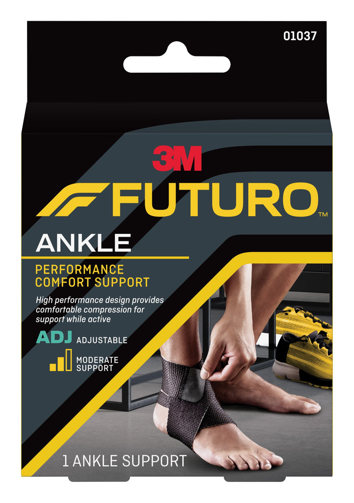 3M Futuro Ankle Brace, Low Profile, Black, One Size Fits Most