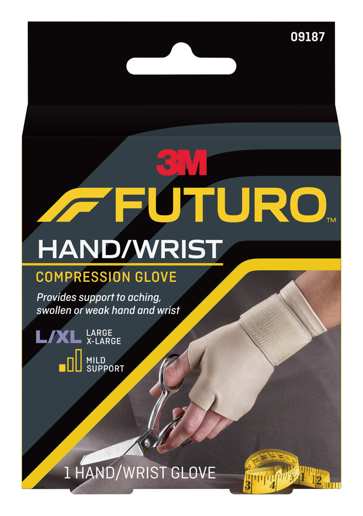 3M Futuro Support Glove, Fingerless, Ambidextrous, X-Large, Beige