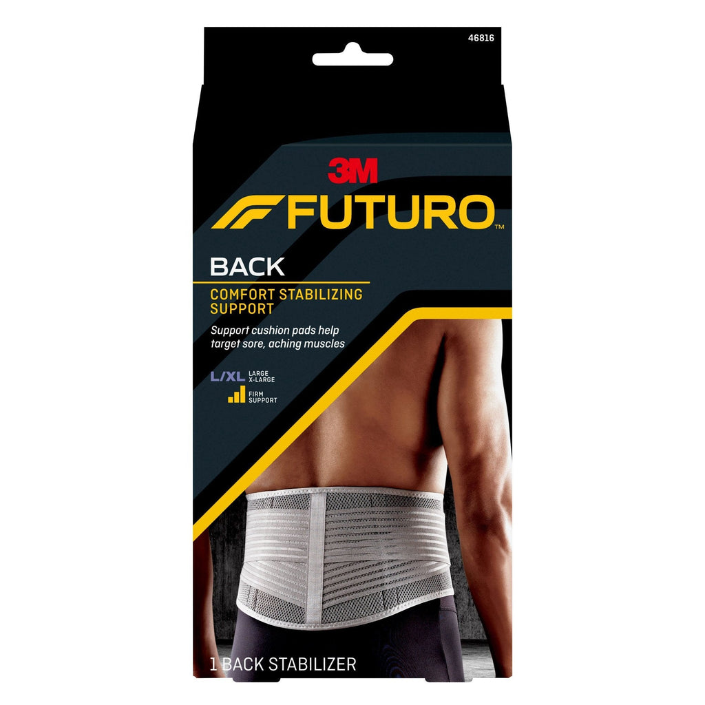 3M FUTURO Back Support, Adult, Hook-and-Loop Closure, Gray, 39 to 50 Inch, Large/ X-Large