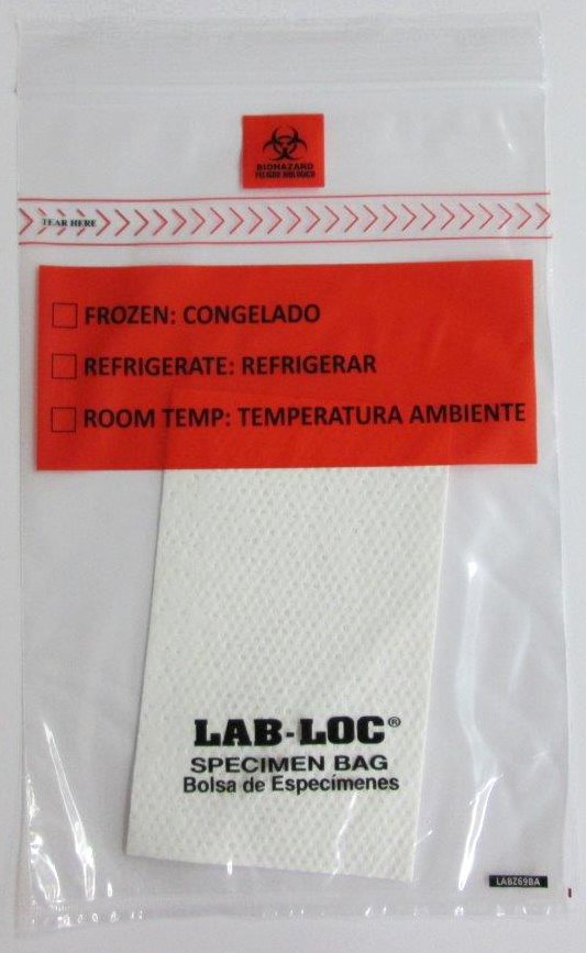 LAB-LOCÂ¨ Specimen Transport Bag with Document Pouch and Absorbent Pad
