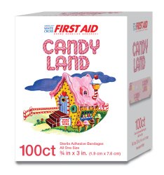 AmericanÂ¨ White Cross Stat StripÂ¨ Candy Land Adhesive Strip, _ x 3 Inch