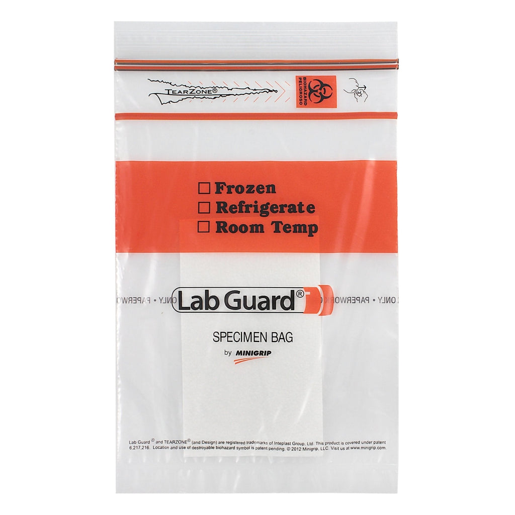 Lab GuardÂ¨ Double Zipper Specimen Transport Bag with Document Pouch and Absorbent Pad
