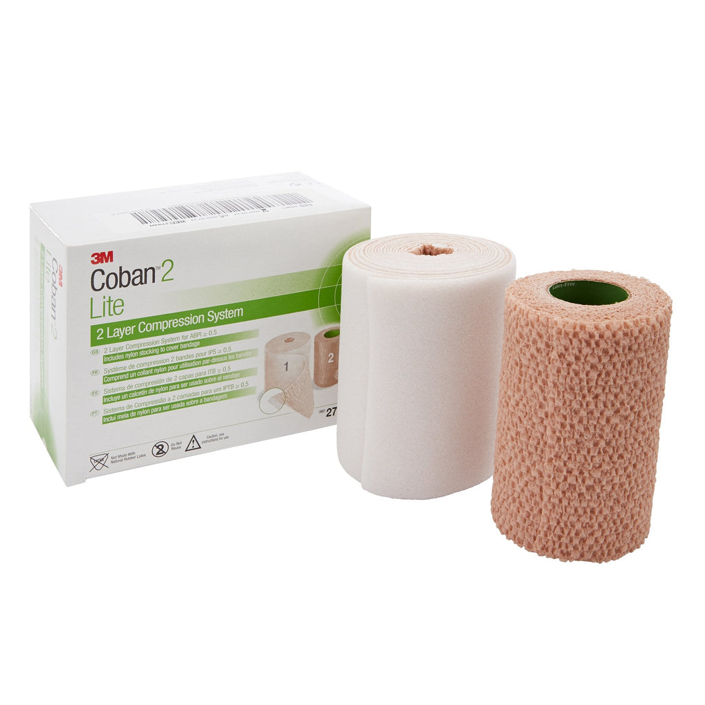 3MÂª CobanÂª 2 Lite Two-Layer Compression Bandage System, 4 Inch _ 2.9 Yard/ 4 Inch _ 5.1 Yard, 25-30 mmHg