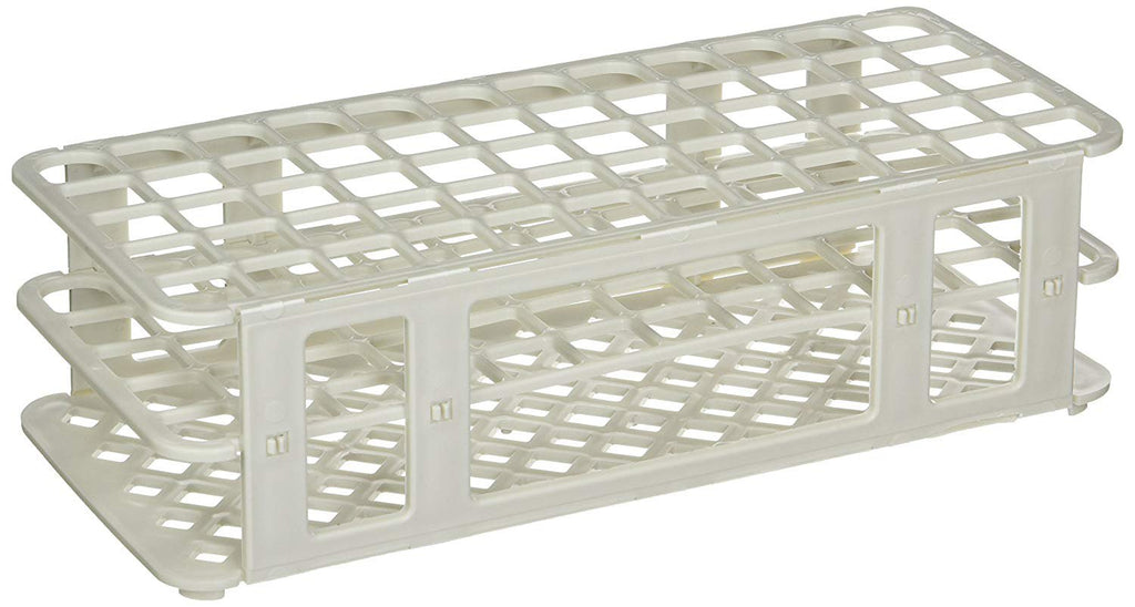 Globe¨ Scientific 456500 Series Test Tube Rack, 16/17mm, 60-Place, White
