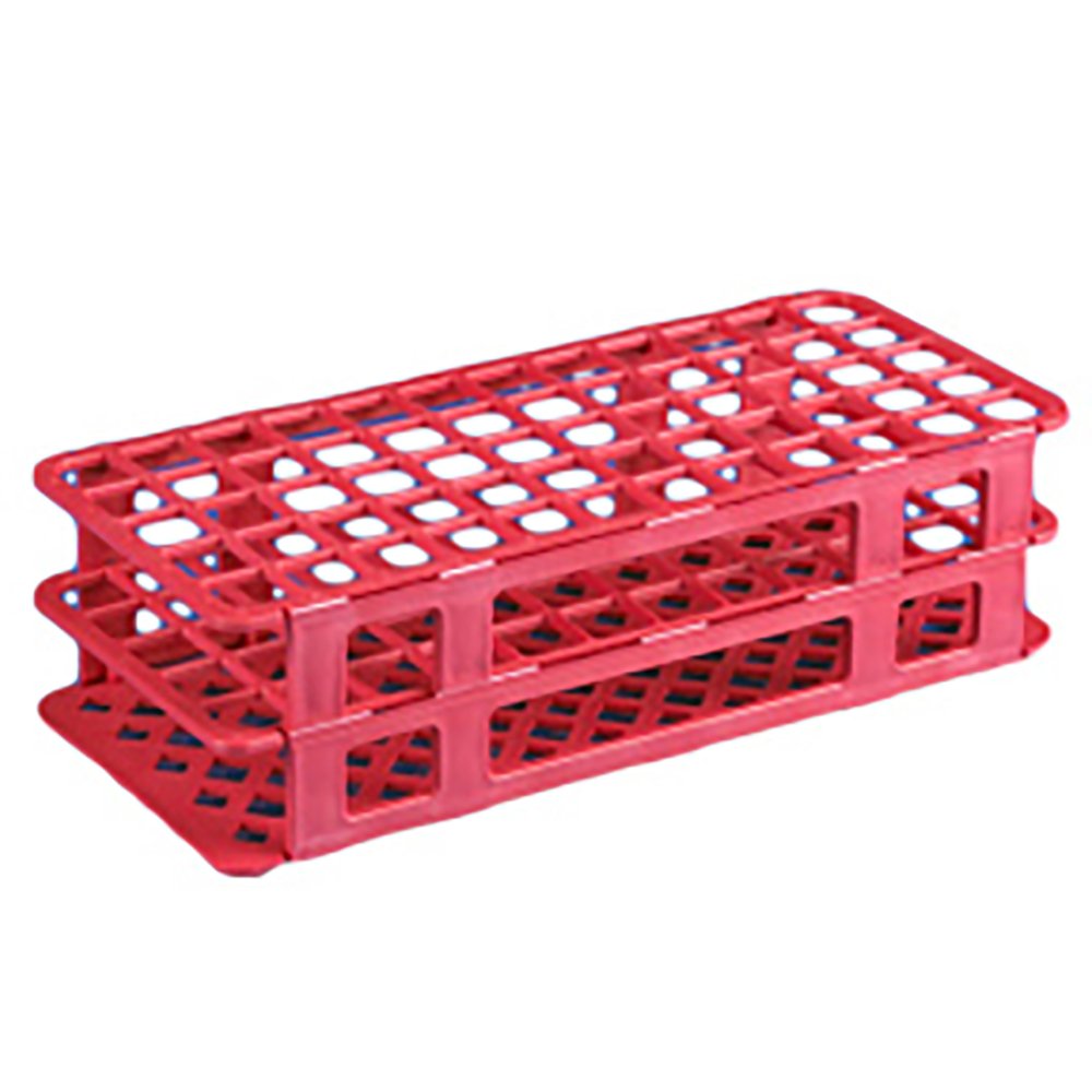 Globe¨ Scientific 456500 Series Test Tube Rack, Rack, Tube, 16/17mm, 60-Place, Red